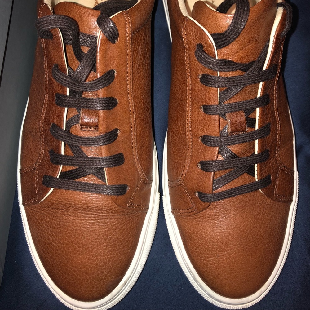 Alphakilo Plain Toe Cognac/Brown Leather Sneaker